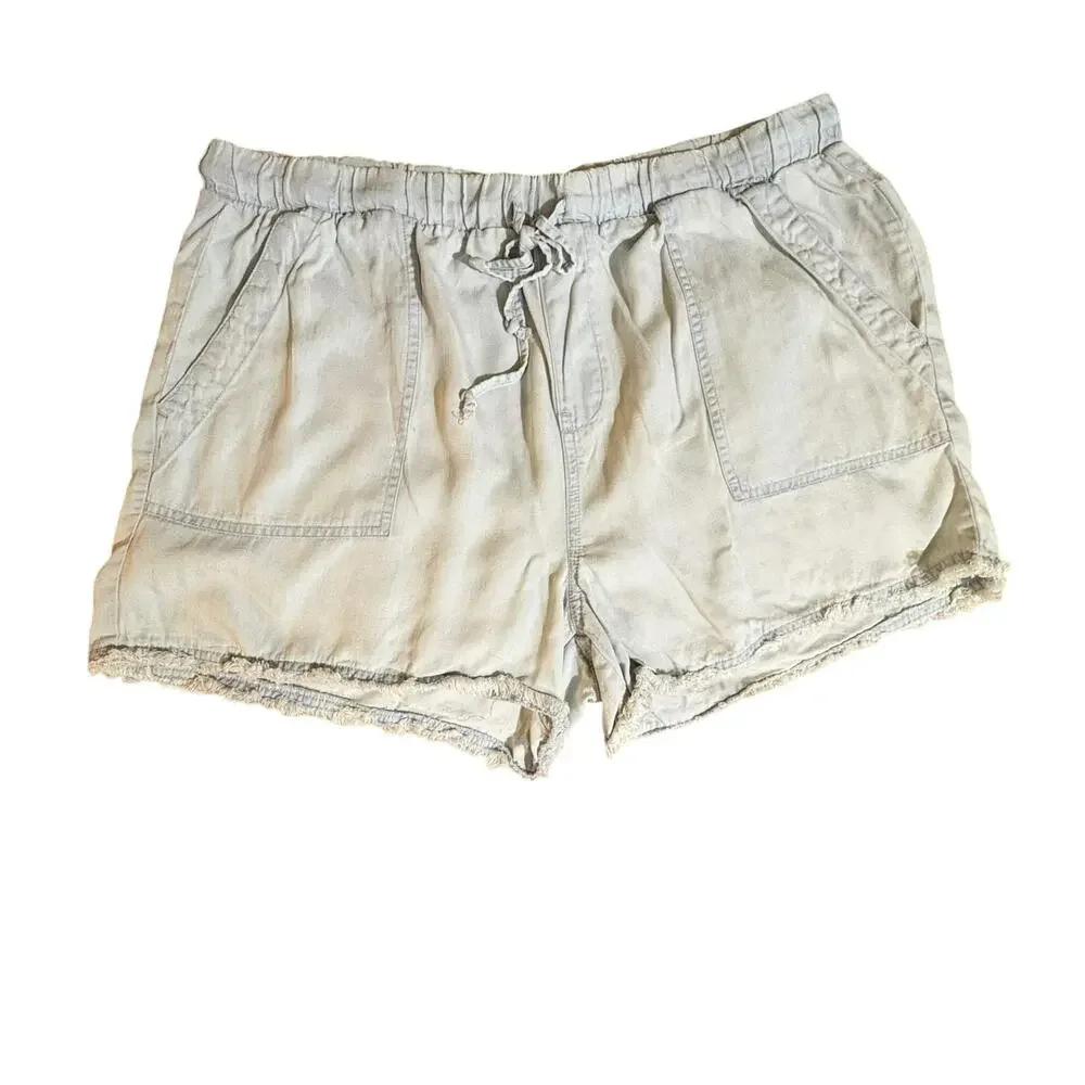 Dex Chambray Light Blue Shorts Lightweight Breezy Flowy Tencel sz XL